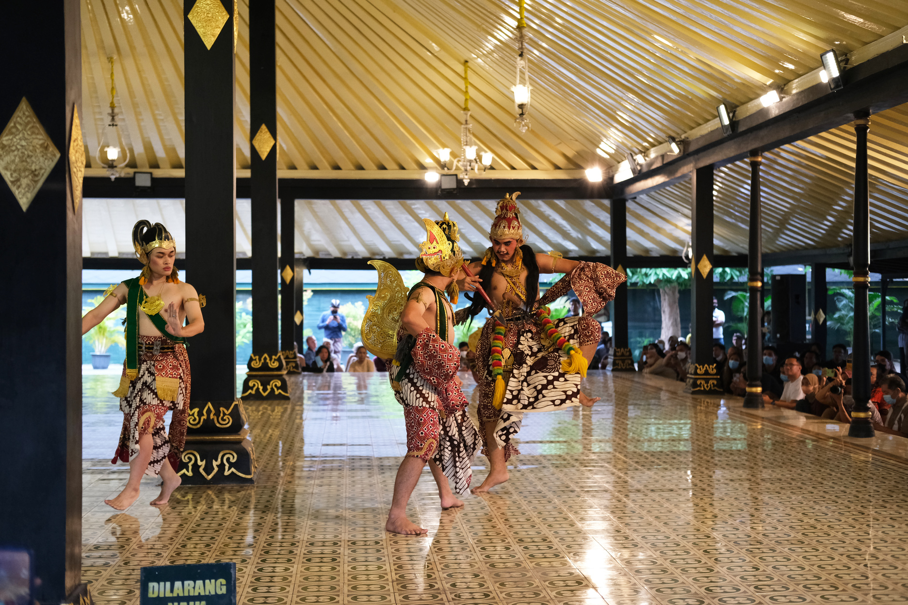 Dancers perform traditional Javanese dances in Yogyakarta